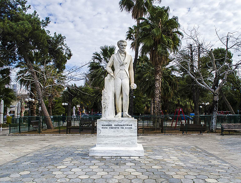 Άγαλμα του Ιωάννη Καποδίστρια, του πρώτου κυβερνήτη της Ελλάδας, στο Ναύπλιο
